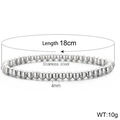 Silbernes 4mm Edelstahl-Perlenarmband 18cm Länge minimalistischer Schmuck - 4mm Silbernes Edelstahl Perlenarmband (KB161894-Z)
