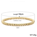 Golden 4mm stainless steel beaded stretch bracelet set with a 18cm polished finish - Kb161900-z