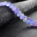 Frosted purple gradient crystal glass beads with translucent shimmering finish - Light Purple