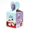 Scatola regalo di Natale con motivi di pupazzo di neve e orso polare in blu e viola - Pupazzo di neve/Orso polare / Viola