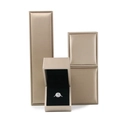 Champagne gold brushed PU leather jewelry box set with luxury black velvet lining - Pendant Box / Gold