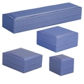 Elegant blue brushed PU leather jewelry gift box set for rings and necklaces - Pendant Box / Dark Blue