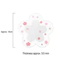 Pink and white cherry blossom silicone heat-resistant placemat with 16cm diameter - Medium (16cm) / White