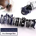 20-piece elastic hair tie set with pearls and bows in storage tube for women - 16# Heart-shaped Mixed Color 20-piece Set