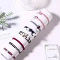 8-piece hair scrunchie set in pink and grey with pearls and storage box - Style 28# Elegant Mixed Color Set (8 Pcs)