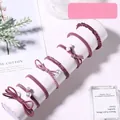 8-piece purple elastic hair ties set with pearls and bows in a clear storage box - Style 29# Noble Purple Set (8 Pcs)