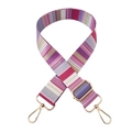 Colorful striped adjustable shoulder strap with gold metal hardware for crossbody bags - Style 113 + Gold Buckle