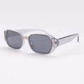 Gafas de sol cuadradas vintage con montura gris transparente y detalles en metal rosa - Montura Gris Transparente Lente Gris