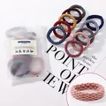 10-piece colorful grid textured elastic hair ties set in frosted zipper pouch - Style 30# Grid Pattern Mixed Colors (10 Pcs Bag)