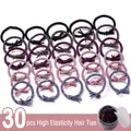 30pcs high elastic woven hair ties set in assorted colors with clear storage jar - Style 14# Braided Hair Ties (30 Pcs Canister)