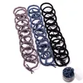 30-piece high elasticity woven hair tie set in purple, blue and black with storage jar - 16# Braided Hair Tie (30 Pieces) - Canned