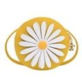 Cute yellow daisy crossbody bag for kids with white petal layers and flower zipper - Yellow