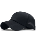Classic black mesh baseball cap for summer, breathable outdoor sun hat for men and women - Adjustable / Black