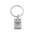 Silver stainless steel Scorpio zodiac keychain with engraved scorpion and celestial motifs - Silver-Scorpio (12星座钥匙扣钢色-2)