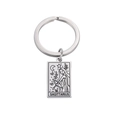 Polished stainless steel Sagittarius zodiac keychain with engraved archer sign charm - Silver-Sagittarius (12星座钥匙扣钢色-4)