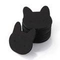 Black cat-shaped earring display cards in a stack for jewelry packaging and display - Black