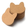 Brown kraft paper cat-shaped earring cards for jewelry display and packaging - Khaki