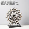 Retro iron Ferris wheel ornament in black and gold finish, sized 23x9x26cm for home decor - Small Ferris Wheel / Bronze