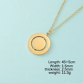 Gold stainless steel rotating double-layer geometric circle pendant necklace with chain - Gold