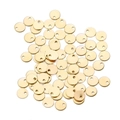 Pendentifs ronds en acier inoxydable doré avec trous pour accessoires bijoux DIY - 8mm/20 pièces par paquet / Doré