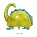 Ballon dinosaure vert en aluminium pour fête, taille 75x85cm avec détails bleus - Brontosaure (HY#18CKT)