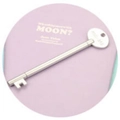 Silver vintage key-shaped gel pen lying on a purple book cover, model AOD-016 - Silver-Round Plate Key