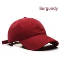 Adjustable burgundy cotton baseball cap with curved brim and classic six-panel design - Adjustable / Burgundy
