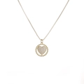 Collana con cuore minimalista placcata in oro 18k e pendente con micro-zirconi incastonati - Oro