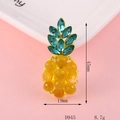 Sparkling pineapple alloy charm with yellow gems and green leaves for DIY jewelry making - D945 Rhinestone Pineapple