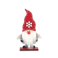 Weihnachtswichtel aus Holz für den Tisch mit roter Zipfelmütze und weißem Bart - Holz / Roter Hut Gnom Montage Ornament