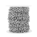 Catena a maglie piatte da 7mm in acciaio inossidabile argento per gioielli fai da te - 1m / Color Acciaio