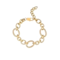 Bracciale a catena spessa in acciaio al titanio dorato con chiusura a moschettone regolabile - Bracciale / Oro