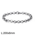 Bracciale a catena rolo in acciaio inossidabile con cuore, misura 200x6 mm - Bracciale Colore Acciaio (KB126600-Z)