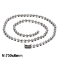 700mm stainless steel 6mm ball chain necklace with polished silver finish and secure connector - 6.0mmx700mm(KN93488-Z)