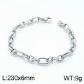 Titanium steel link bracelet with floral texture and lobster clasp, 230mm length - 23CM / Steel