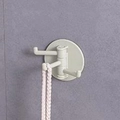 White 3-hook wall mount plastic hanger with rotating hooks for bathroom organization - Nordic Green