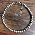 Silver bead stretch bracelet with 6mm beads and adjustable 160mm plus 40mm extension chain - Kb170888-z