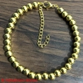 Adjustable golden beaded elastic bracelet set featuring 6mm beads and lobster clasp - Kb170889-z
