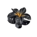 Elegant black and gold gradient plumeria flower hair claw clip with glossy resin finish - Black Plumeria [Black Yellow]