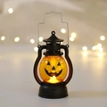 Halloween pumpkin lantern with black metal frame and warm LED light decoration - Style A