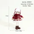 Christmas angel doll plush pendant in red hat and knit sweater, 17cm height decor - Red Winter Hat Doll (2023B-1)