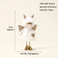 White plush Christmas angel ornament with golden reindeer horns and wings, 15cm height - White Reindeer Angel (2023E-2号)