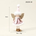 Pink plush Christmas angel doll ornament with gold wings for holiday tree decoration - Pink