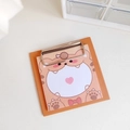 Mini-Klemmbrett-Set in Orange mit süßem Tiger-Cartoon-Notizblock und Metallklammer - Gelber Tiger - Silberner Clip
