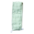 Green and white gingham handle cover with white adjustable drawstring buckle for appliances - Green Gingham