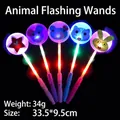 Colorful LED animal glow sticks in various shapes like star and rabbit, 33.5x9.5cm size - EVA Sticker Animal Glow Stick