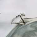 Minimalistischer S925 Sterling Silber Ring in unregelmäßiger Wellenform, offen - Einstellbar Offen / Weißgold