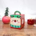 Caja de regalo de Navidad con diseño de reno y asa de Merry Christmas - Reno Rojo