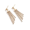 Eleganti orecchini a nappa dorati con strass multifilo in raffinato stile di perla - Stile A Nappa Multi-fila Zirconia