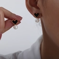 F956-gold Black Acrylic Earrings